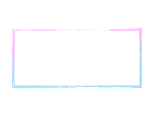 A neon rectangle with a pink upper half and blue lower half is set against a black backdrop