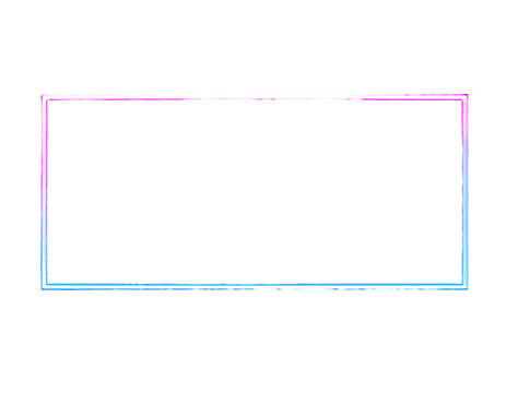 A neon rectangle with a pink upper half and blue lower half is set against a black backdrop - Powered by Adobe