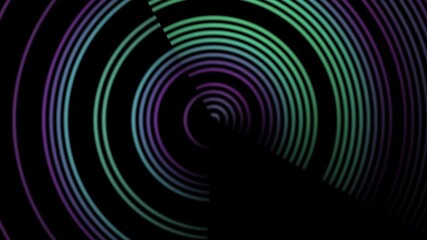 Dynamic blue and green circles pulsing outward in hypnotic motion video - Powered by Adobe