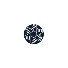 hand logo design with hexagonal pattern