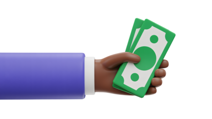 Earn money and wealth concept, hand holding money, financial success and rewards