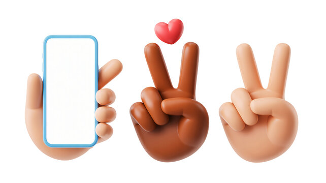 Express positive vibes with phone mockup and love gesture for success message