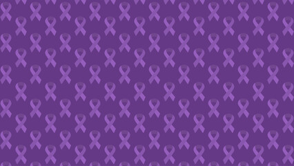 Seamless Purple Awareness Ribbon Pattern: A Monochromatic, Repeating Background Texture for Advocacy and Support Campaigns, Perfect for Themes like Epilepsy, Lupus, or Alzheimer's