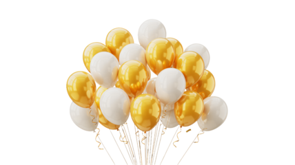 Celebrate anything with gold and white balloons for a special occasion party