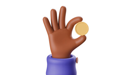 Obraz premium Earn money online with a golden coin held gently in hand, financial success