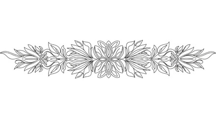 Obraz premium Elegant Floral Ornamental Border Design Element with Intricate Detailing