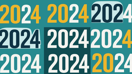 Vibrant 2024 background illustrating the upcoming new year with geometric patterns and a stylish