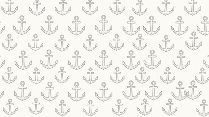 Seamless nautical pattern with minimalistic anchor icons perfect for summer designs