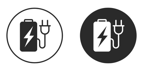 Charging station icon flat vector design, web and mobile app symbol, electric vehicle, power station, infographic and technology illustration