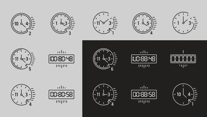 Illustrative representation of clocks and digital time, ideal for infographics and presentations,