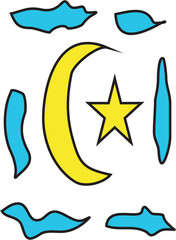 moon and stars vector