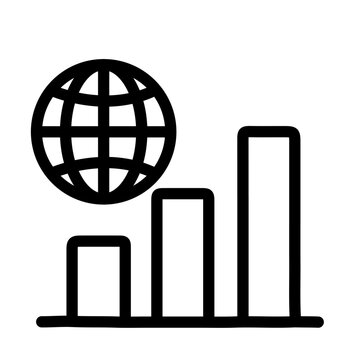 Global GDP Analysis Line Icon of Gross Domestic Product (GDP) Icon Set