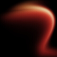Grainy orange light blur hook curve on black background