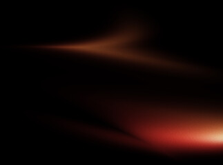 Grainy orange light blur dual streaks on black background