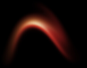 Grainy orange light blur glowing arch on black background