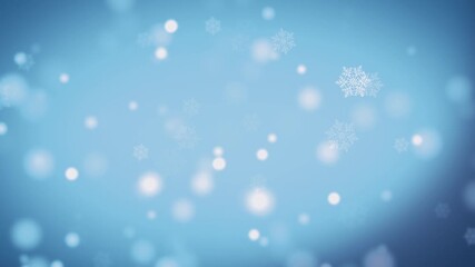 Christmas background, Beautiful realistic snow flakes falling animation on a colorful screen background, perfect for winter themes, Christmas videos, festive intros, and background effects. - Powered by Adobe