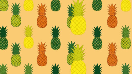 Colorful Pineapple Pattern: A vibrant arrangement of tropical fruit, adding a touch of fun and