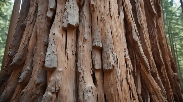 Magnificent giant sequoia tree bark texture and pattern close up in natural environment