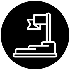 Flag Task Rounded Color Icon Mini Illustration Icon. Use For Modern Concept, Print, Ui, Ux Kit, Web And App Development. Vector Related To Office, Education, Examination And More