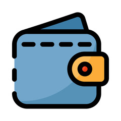 E-commerce filled line color icon. Wallet for making online payment transactions.