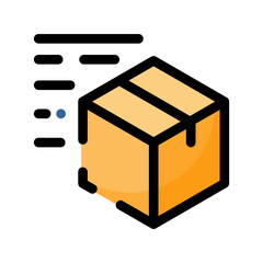 E-commerce filled line color icon. Box delivery symbol.