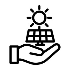 Solar Energy Line Icon of Renewable Energy Projects Icon Set