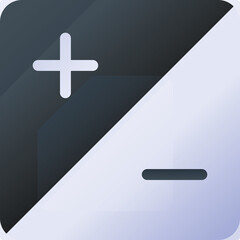 Obraz premium Symbol of contrast or opposition with a plus and minus sign displayed on a divided background representing opposite concepts or duality in abstract design