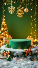 Festive Holiday Showcase A Green Christmas Product Display