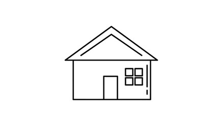 Simple minimalistic line art of a house portraying home and real estate concepts