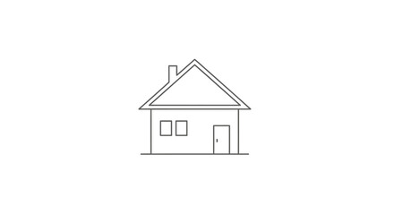 Simple line drawing of a house for real estate concepts and architectural design home icon perfect