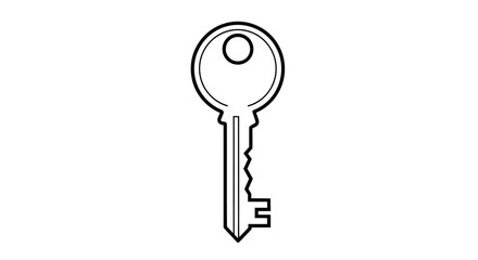 A Clean Black and White Key Illustration Depicting Security and Access Control