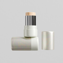 Luxury foundation Stick mockup, twist up lipstick tube packaging mockup, Sunscreen Stick Tubes with clear translucent cap, Cylindrical Deodorant container, Rotating lip balm Tube packaging mockup