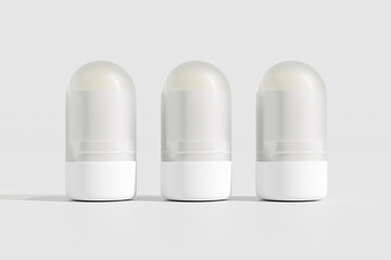 Cosmetic foundation Stick mockup, twist up lipstick tube packaging mockup, Sunscreen Stick Tubes with clear translucent cap, Cylindrical Deodorant container, round shape Rotating lip balm Tube