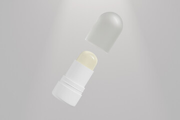 Cosmetic foundation Stick mockup, twist up lipstick tube packaging mockup, Sunscreen Stick Tubes with clear translucent cap, Cylindrical Deodorant container, round shape Rotating lip balm Tube