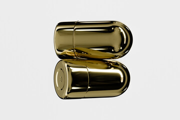 Luxury golden lipstick mockup, metallic foundation Stick packaging, gold electroplating makeup twist up tube packaging, Cylindrical Deodorant Packaging, Rotating makeup blush cream container