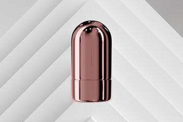 rose gold foundation stick mockup, luxury metallic lipstick packaging, gold electroplating makeup twist up tube packaging, Cylindrical Deodorant Packaging, Rotating makeup blush cream container