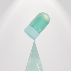 Cylindrical cheek blush Stick packaging mockup, round shape Rotating Solid lip balm container, blue plastic twist up tube packaging, trendy Sunscreen Stick Tubes with close cap, Deodorant Packaging