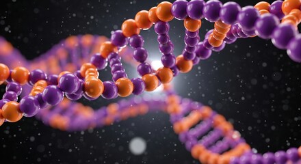 3D illustration of DNA double helix structure for genetic engineering and biohacking research concept