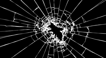 Dramatic Shattered Glass Effect Overlay for Digital Designs and Artistic Compositions