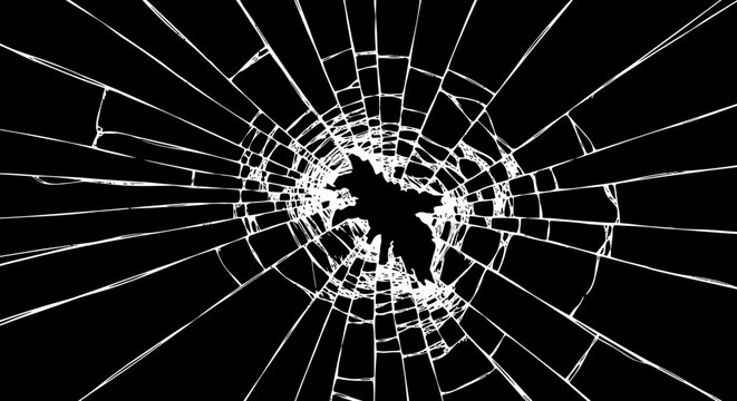 Dramatic Shattered Glass Effect Overlay for Digital Designs and Artistic Compositions