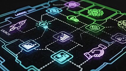 Launch your startup with brilliant strategy using this stunning digital roadmap, driving innovation and business growth with modern technology and dynamic solutions