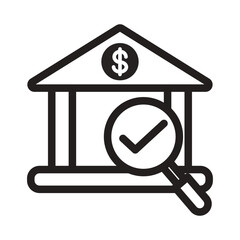 Bank Fraud Check Line Icon of Financial Crime Icon Set