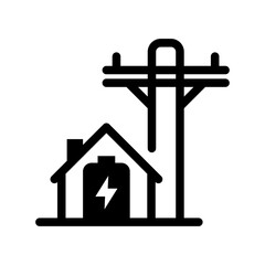 Home Grid Connection Line Icon of Smart Grids Icon Set