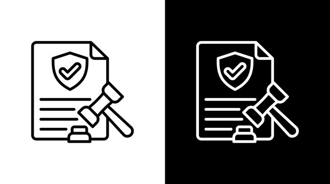 Regulatory Shield With Icon Set Design