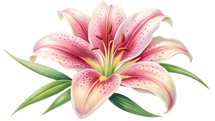 Fototapeta premium pink lily flower pink lily nature plant flowers beauty flora blossom bloom garden white isolated spring design icon 