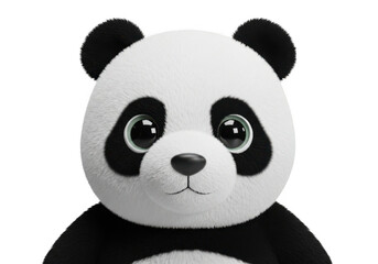 Cute panda face isolated on transparent background for branding and app design