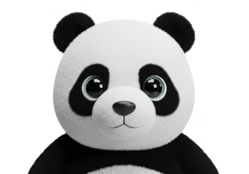 Cute panda face isolated on transparent background for branding and app design