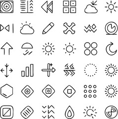 Minimal Black Line Icons Set | Thin Stroke Vector Pack | SVG Outline Symbols