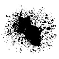 Black Paint Ink Splash, Ink Droplets, Blots Splatter Vector Illustration