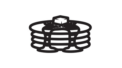 Pancakes with butter icon simple flat vector design isolated on white background for menu and app design
